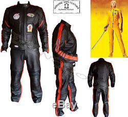 Womens Kill Bill Slim Fit Ce Armour Motorbike / Motorcycle Leather Jacket / Suit