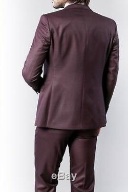 WSS Antonio Men's 3 Piece Burgundy Slim Fit Suit Perfect for any occasions