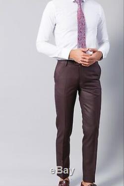 WSS Antonio Men's 3 Piece Burgundy Slim Fit Suit Perfect for any occasions