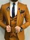 Wedding Suit For Men 3 Piece Mustard Groom Slim Fit Party Wear Dinner Coat Pants