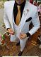 White Slim-Fit Suit 3-Piece, Will Be Made On Order, All Sizes Acceptable #91