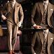 Winter Wool Men's Suits Slim Fit Single Breasted Formal Wedding Buiness Wear