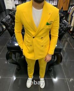 Yellow Slim-Fit Suit 2-Piece, All Sizes Acceptable #240