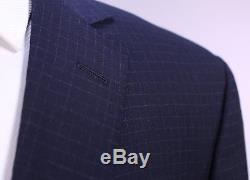 Z ZEGNA 2017 Navy Blue Checkered Slim City Fit 2-Btn Wool Suit 40R