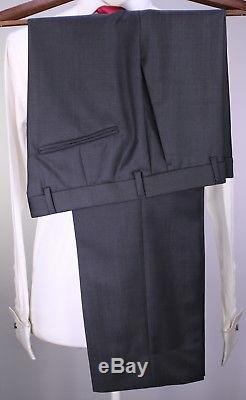 Z ZEGNA 2017 Solid Charcoal Gray Wool-Mohair 2-Btn Slim Fit Luxury Suit 38S