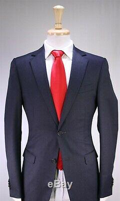 Z ZEGNA Current Model Gray/Blue/Black Striped 2-Btn Slim Fit Wool Suit 36R