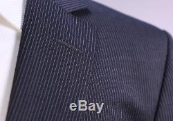 Z ZEGNA Recent Charcoal Gray Thin Striped Slim City Fit 2-Btn Wool Suit 40R