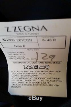 Z Zegna Drop 8 Suit Black Slim Fit 38R/48R New