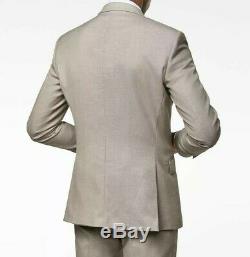 ZARA Beige Khaki Tan Slim Fit 2 Piece Suit Size Blazer 40 40R Pants 32 W x 32 L