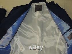ZARA MAN 2 Button center vent flat front Men's Blue slim fit suit coat pant 38