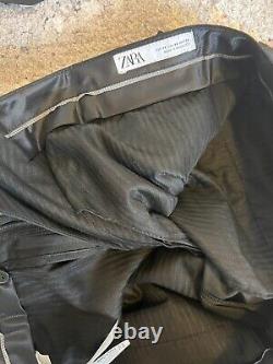 Zara Men Black Tuxedo Suit Slim Fit Jacket UK42/EUR52 & Trouser UK44/EU54/36